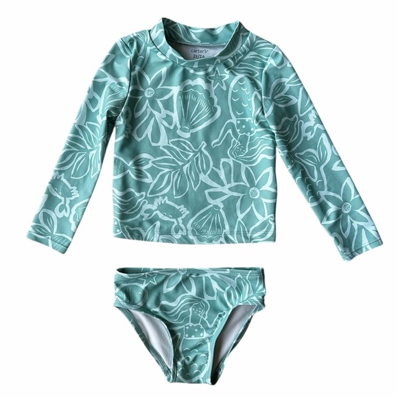 Carter’s Mermaid-Print Rash Guard Swimsuit - Picture 3 of 5